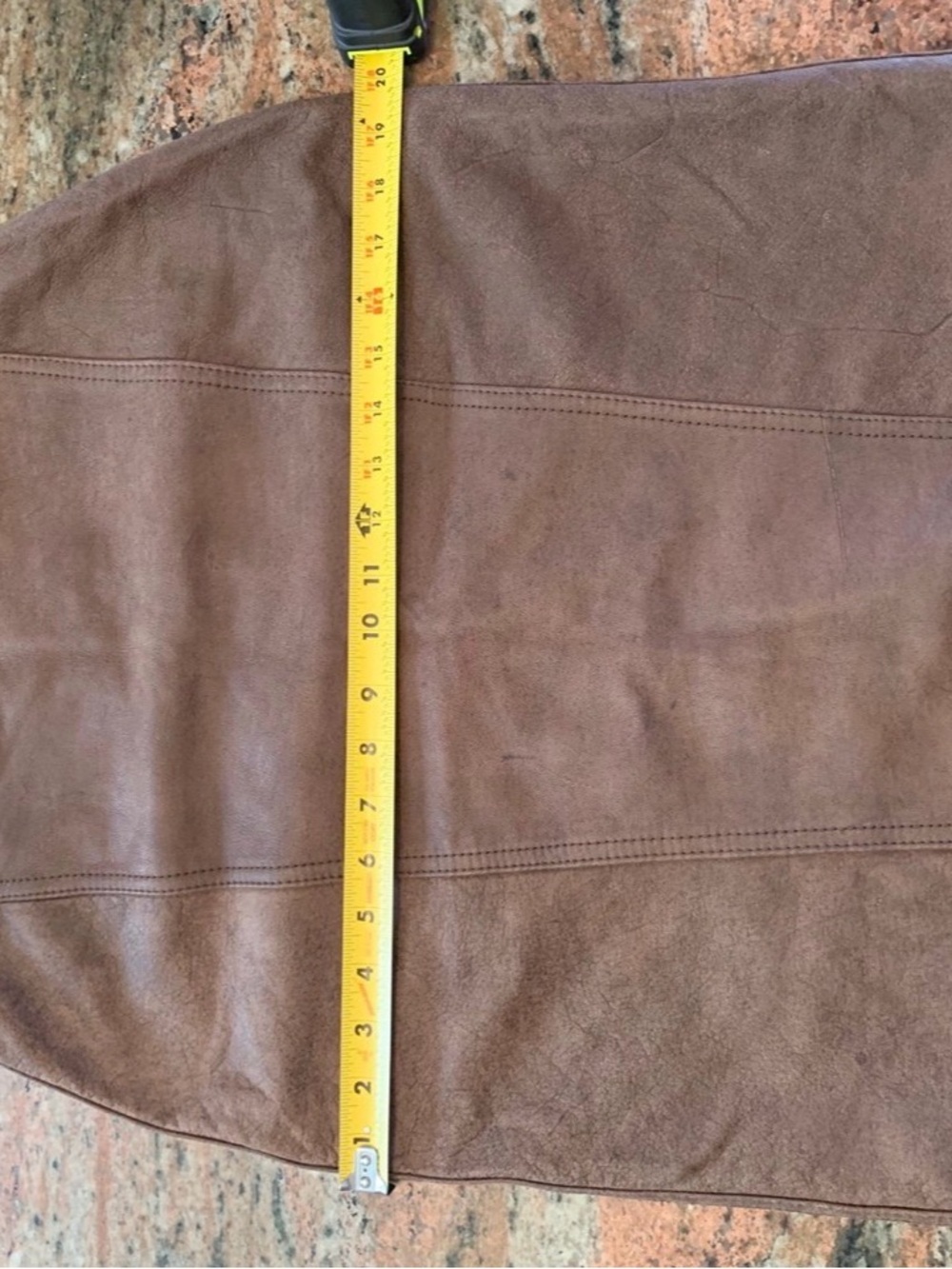 $250-Suede leather-Brown Pencil Skirt - Picture 7 of 12